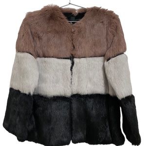 Love Token Real fur dyed rabbit fur coat L